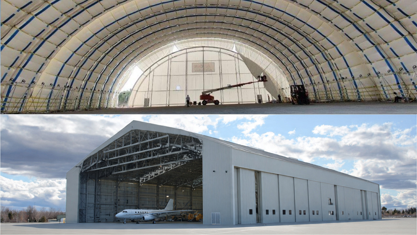 Traditional vs inflatable hangar
